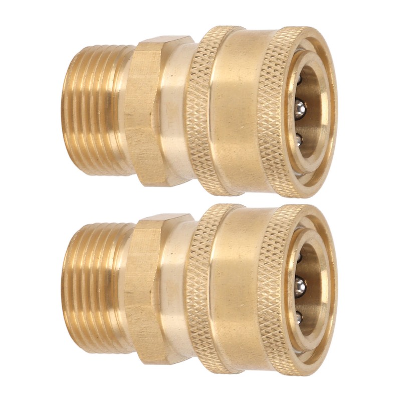 2Pcs Pure Copper M22 High Pressure Washer Fitting Adapter 3/8