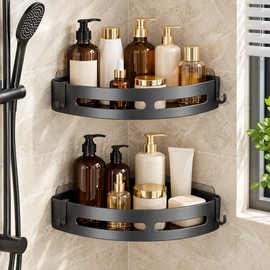 Corner Shower Caddy for Bathroom Storage – No-Drill Wall-Mounted Shelf for Shampoo, Soap and Towels