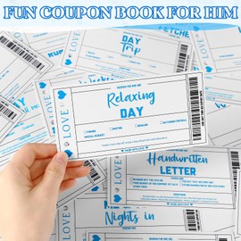 JULEASEL Love Coupon Book for Him - Romantic Love Gifts for Husband Boyfriend, 20 Fun Love Coupons +10 Blank Wild Cards- Couples Gifts for Anniversaries, Birthdays, Valentine's Day & More!