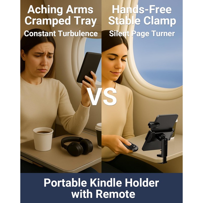 Kindle Travel Stand with Remote Page Turner – Foldable Kindle