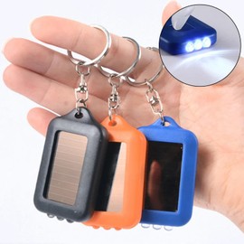 MODOAO Solar LED Keychain Flashlight 5 Pack Portable Small Pocket Light Mini Torch Outdoor Hiking Bag Lock Key Ring Light (orange)