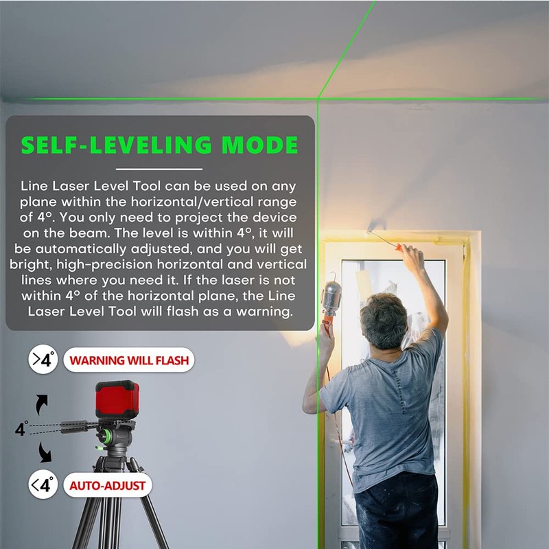 YIYITOOLS Line Laser Level Tools 100ft Green Self Fit for