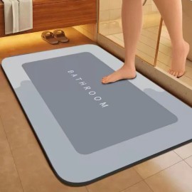diatomaceous earth mat crystal velvet floor mat home bathroom absorbent and non-slip foot matsize: 50*80cm, color: Pink