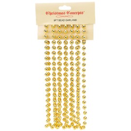 Christmas Concepts® 2.7m (9ft) Christmas Bead Chain - Christmas Bead Garlands - Christmas Decorations (Gold)