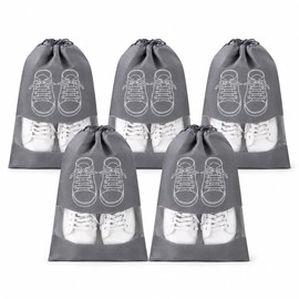 5-Piece Waterproof Shoe Storage Bag Set – Large Capacity Travel Shoe Organizer with Non-Woven Drawstring Pouches