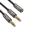 J&D 1/8 Inch TRS Stereo Y Splitter Cable, Gold Plated