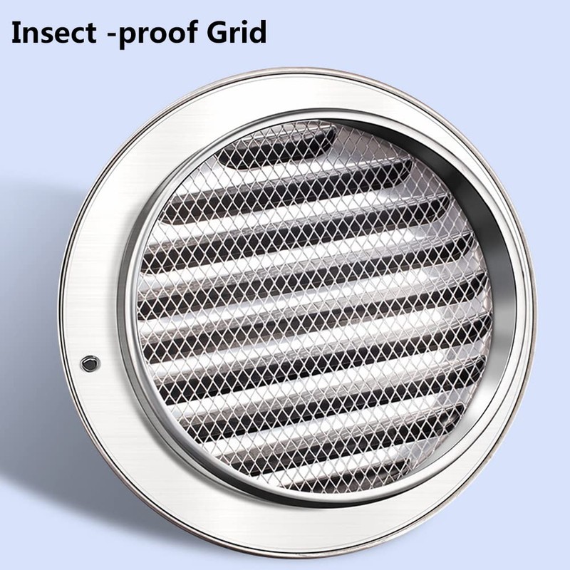 Air Vent Covers for Walls Outside, Stainless Steel Round External