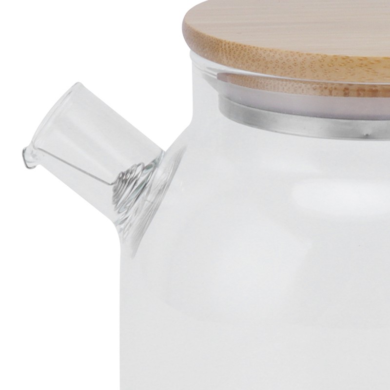 Transparent Glass Tea Pot 600ml Large Capacity Heat Resistant Water