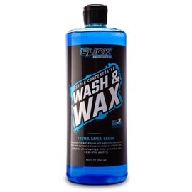 Slick Products Slick Products Wash & Wax Extra Thick Foaming Cleaning Solution Motorcycle, Truck, Trailer, Boat, Car Wash Soap - Works With Foam Cannon, Foam Gun, Sprayers, Buckets, 32 oz., Tropical Scent