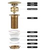 WOMAO Antique Brass Finished Sink Drain Fitting Pop-Up Drain Valve