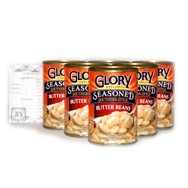 Glory Seasoned Butter Beans - 14.5 Oz Cans (Pack of 6)