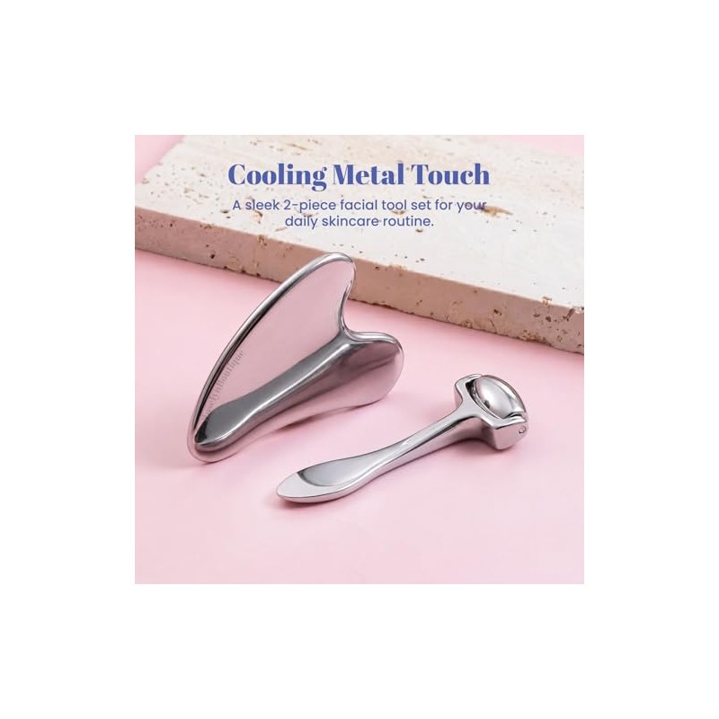 ROSELYNBOUTIQUE Gua Sha Facial Tools & Stainless Steel Face Roller