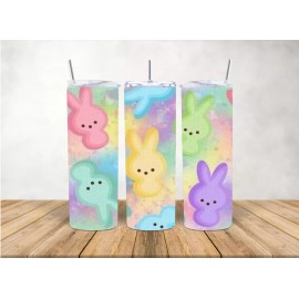 Easter Peeps Watercolor 20oz Skinny Tumbler