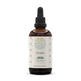 HerbEra Violet A120 Alcohol Herbal Extract Tincture, Concentrated Liquid Drops Natural Violet (Viola Tricolor) (4 fl oz)