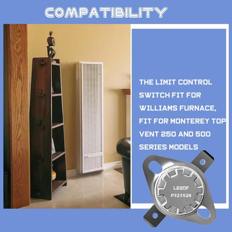 NPSNGSJY P321826 Furnace Temperature Limit Switch Compatible with Williams Furnace