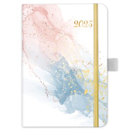 Pocket Calendar 2025 - A6 Calendar 2025 from January to December 2025, Diary 2025, Weekly Planner 2025 with Hard Cover, 2 Bookmarks, Pen Loop, 15.5 x 10.5 cm
