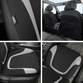 GIANT PANDA Polycotton Front Car Seat Cover for Toyota Rav4 Camry Highlander Corolla Prius, Washable Cloth Seat Protector (Gray) 2-Pack