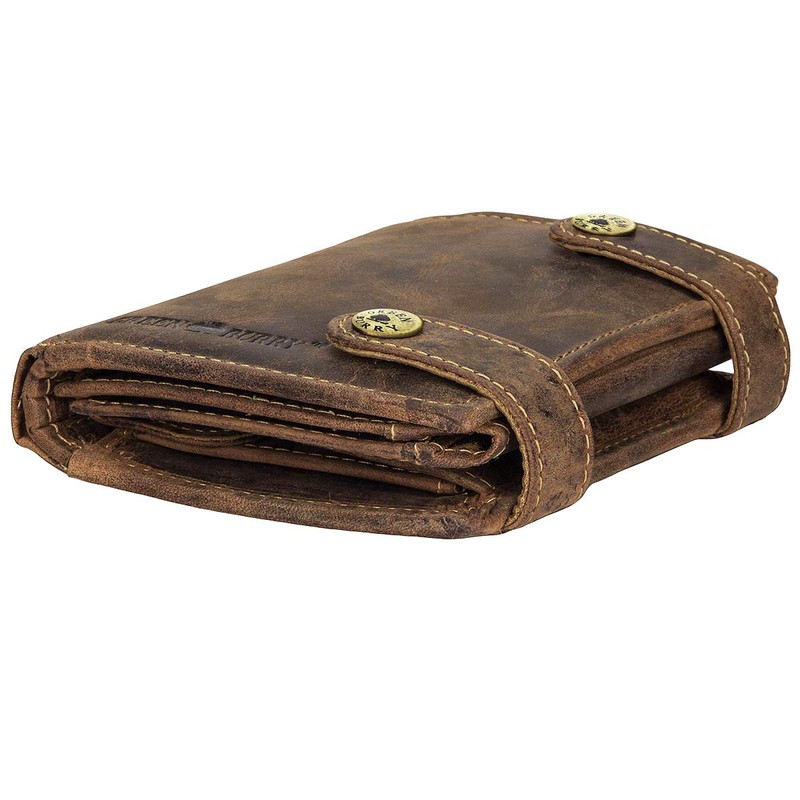 Greenburry BV-1796AC-RFID-25/Chain Vintage RFID Leather Biker Wallet with Chain, brown,