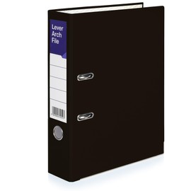 A4 Lever Arch Files for Paperwork, Metal Thumb Ring, Archive Document Folder | Large Ring Binders for Office, School & Home Filing (Black, Pack of 1)