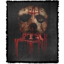 LOGOVISION Friday The 13Th Blanket, 50"x60" Remake Poster Woven Tapestry Cotton Blend Fringed Throw Blanket