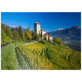 MyPuzzle Lebenberg Castle, Cerms Near Lana, Province of Bolzano, Trentino-Alto Adige, Italy - Premium 500 Piece Jigsaw Puzzle for Adults