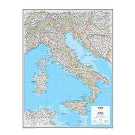 National Geographic: Italy Wall Map - 22 x 28 inches - Paper Rolled