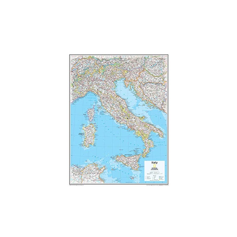 National Geographic: Italy Wall Map - 22 x 28 inches