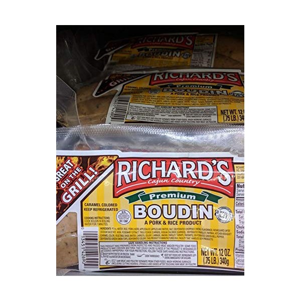 Richard's Premium Boudin Sausage 12 Oz (6 Pack)