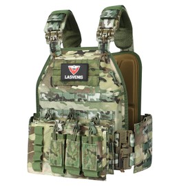 LASVENIS Quick Release Tactical Vest Lightweight Vests Adjustable Tactical Vest for Outdoor Training