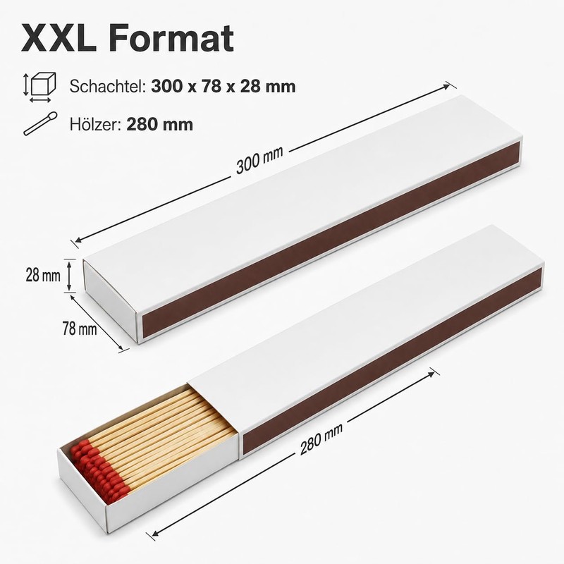 jameitop® 2 XXL / Jumbo Packs of Matches Without Print/White