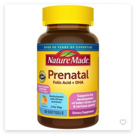 Nature Made Prenatal With Folic Acid + DHA, Vitamin & Mineral S, 60 Softgels