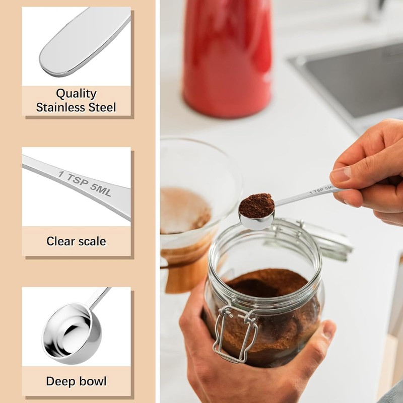 Stainless Steel 5ml Measuring Spoon - Compact Single Teaspoon Scoop