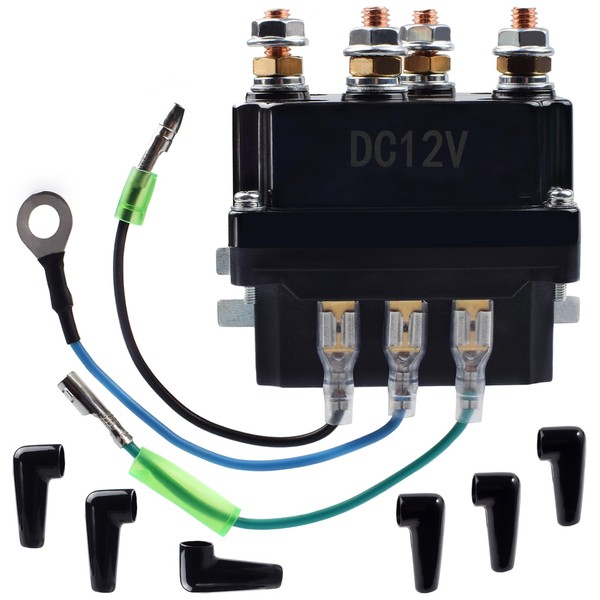 Riyitauto Universal 12V 250A Winch Solenoid Relay Contactor Thumb Truck