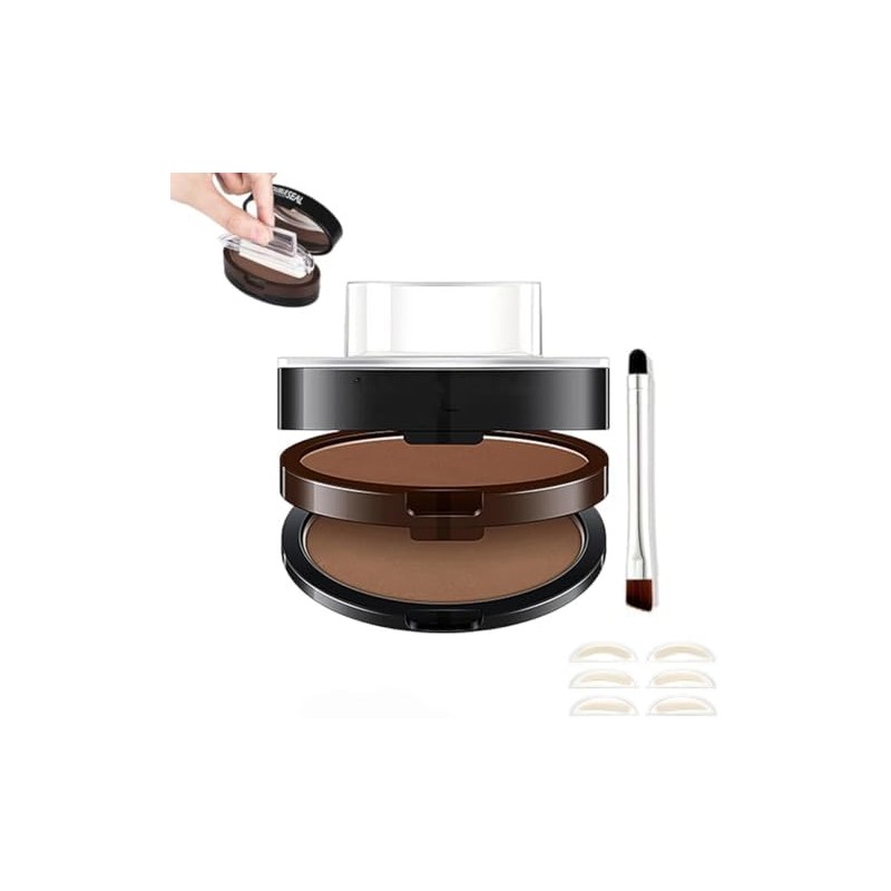 Double Colour Eyebrow Stamp Kit, Waterproof Sweat Proof Natural Matte