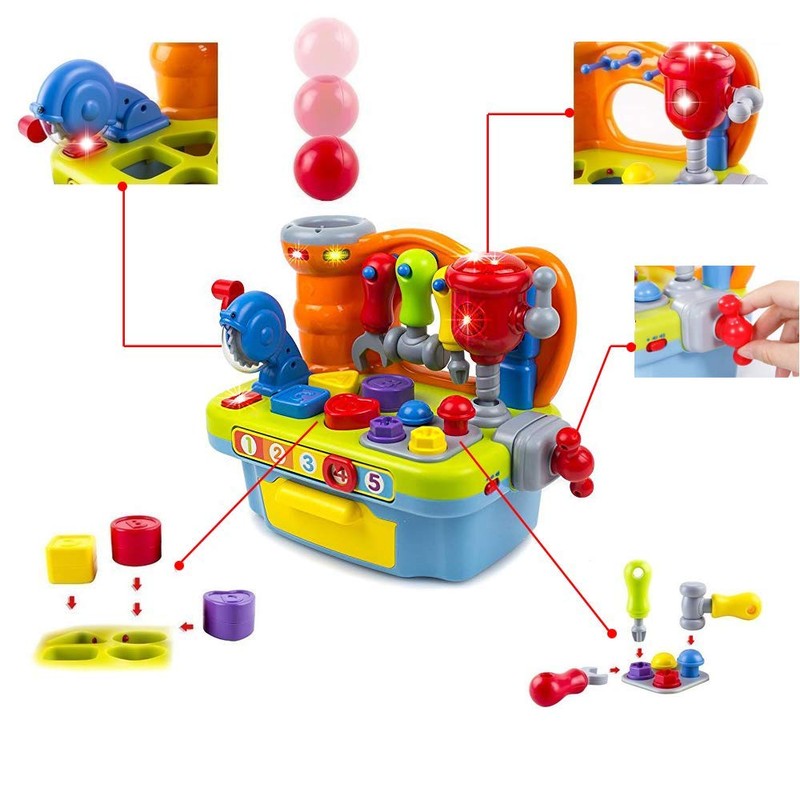 Yiosion Musical Learning Tool Workbench Toys for 1 Year Old
