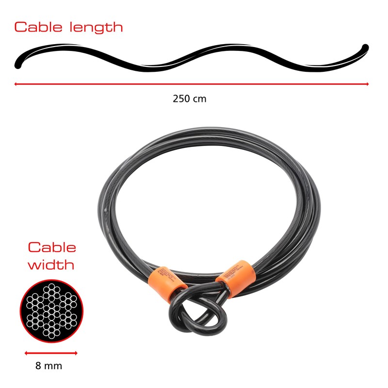 Burg-Wächter 825C 8mm x 2.5m Double Loop Vinyl Coated Multi-Stranded