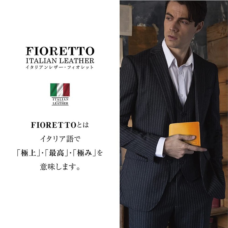 Fioretto Men's Bi-fold Wallet with Italian Leather, Folding Wallet, Present,