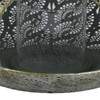 Benjara 18 Inch Decorative Lantern, Embossed Design, Tear Drop Shape,