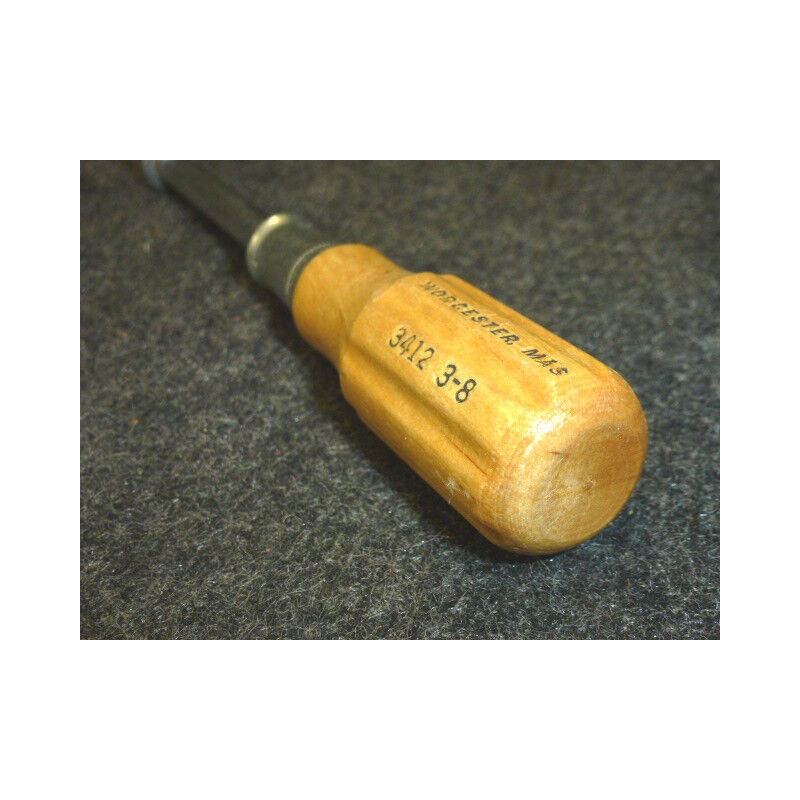 NOS! STEVENS WALDEN SPINTITE 3/8" WOODEN HANDLE NUT DRIVER, #3412,