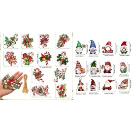 Set of 24 Christmas Ornaments, Wooden Christmas Tree, Ornaments, Santa Claus, Miscellaneous Goods, Tree, Decoration, Decoration, Christmas Candy, Strap, Hanging, Wall Hanging, Santa Claus, Gift