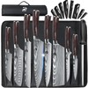 Dfito - Juego de cuchillos de chef con bolsa enrollable,