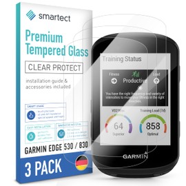 smartect Schutzglas [3 Stück, Klar] kompatibel mit Garmin Edge 530/830, HD Schutzfolie Anti-Kratzer, Blasenfrei, 9H Härte, 0.3 mm Ultra-klar, Ultrabeständig