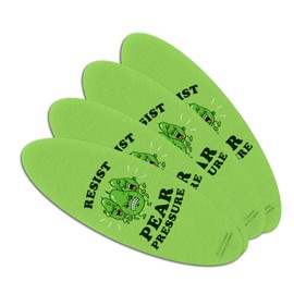 Resist Pear Pressure Peer Funny Humor Double-Sided Oval Nail File Emery Board Set 4 Pack