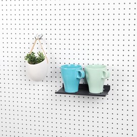 Perforated Board Mounting Middle Shelf, Width 3.9 inches (10 cm) x Length 7.9 inches (10 cm) x Length 7.9 inches (20, 30, 40 cm), Shelf Hook, Fixed Type, Hole Pitch 0.8 inches (20 mm), Hole Diameter