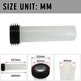 Wall Hung Toilet Gasket and Connector Set Compatible with Geberit 152.404.46.1/240.752.11.1-Includes Drain Pipe,Flush Pipe,Nuts,Washers,Installation Kit Bowl Replacement