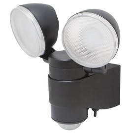Maxsa 43218RS Battery-Powered Motion-Activated Dual-Head LED Security Spotlight, Black
