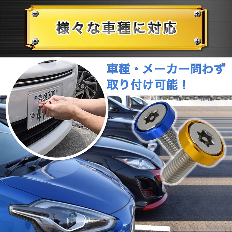 REX-OWL License Plate Anti-Theft Bolt Car License Plate Security Screws