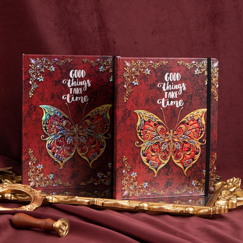 Ruled Journal Notebook, B5 3D Butterfly Embossed Hardcover Writing Journal