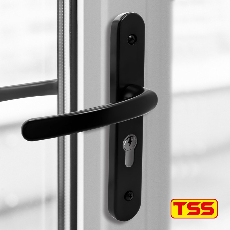 TSS UPVC Door Handle Set, 48mm PZ (Centres), Lever/Lever, Screw