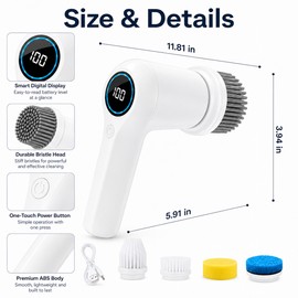 Multifunctional Electric Cleaning Brush for Household Surfaces - Rotating Scrubber for Kitchen, Bathroom and Tile Cleaning